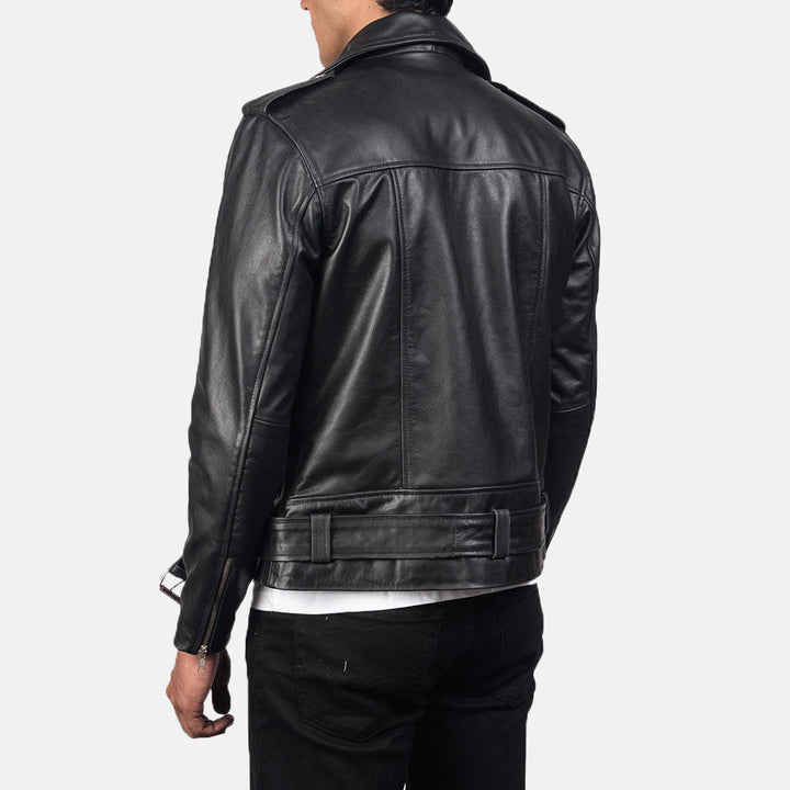 Motorbike Leather Jacket ALLARIC ALLEY BLACK - Image 4