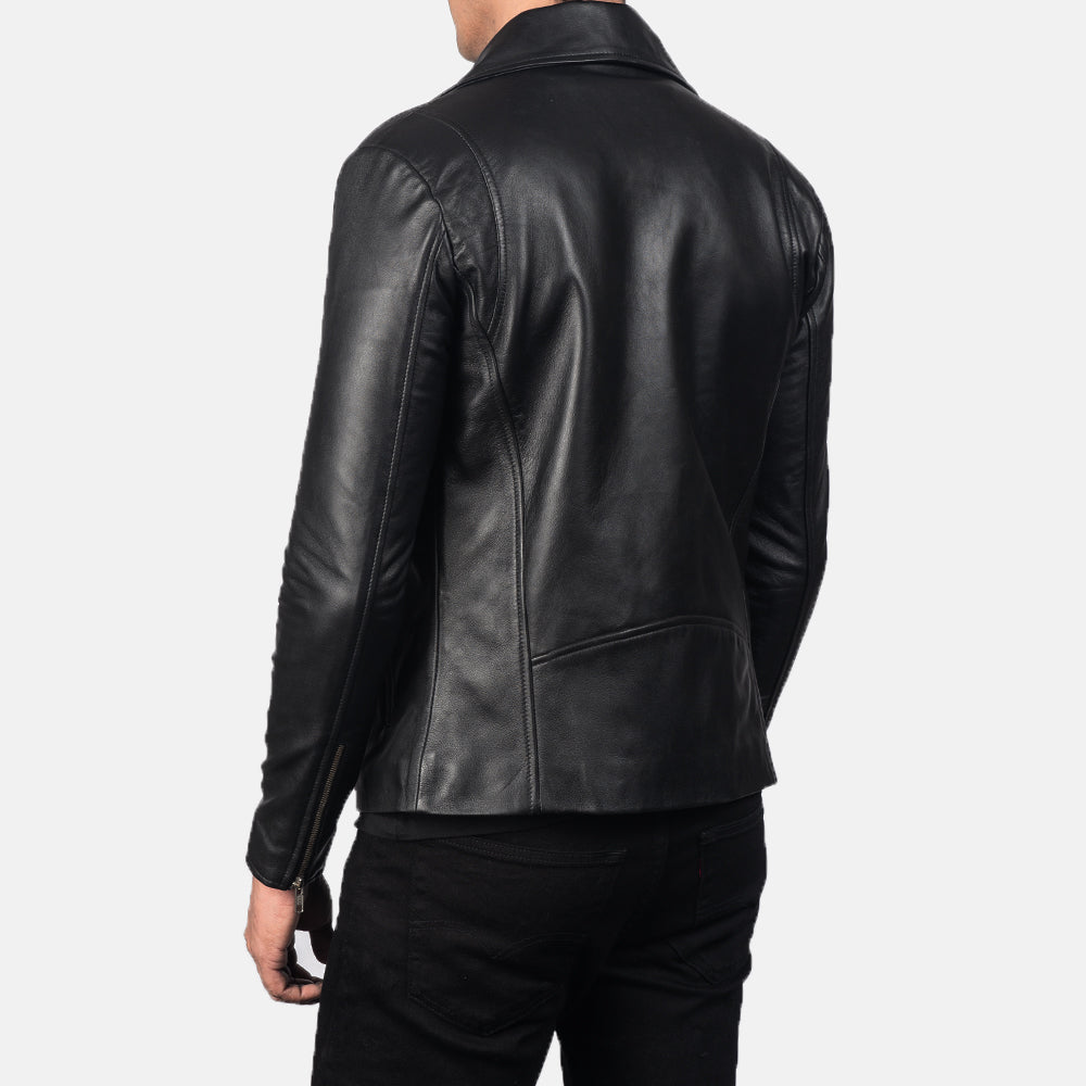 Motorbike Leather Jacket NOAH BLACK - Image 4
