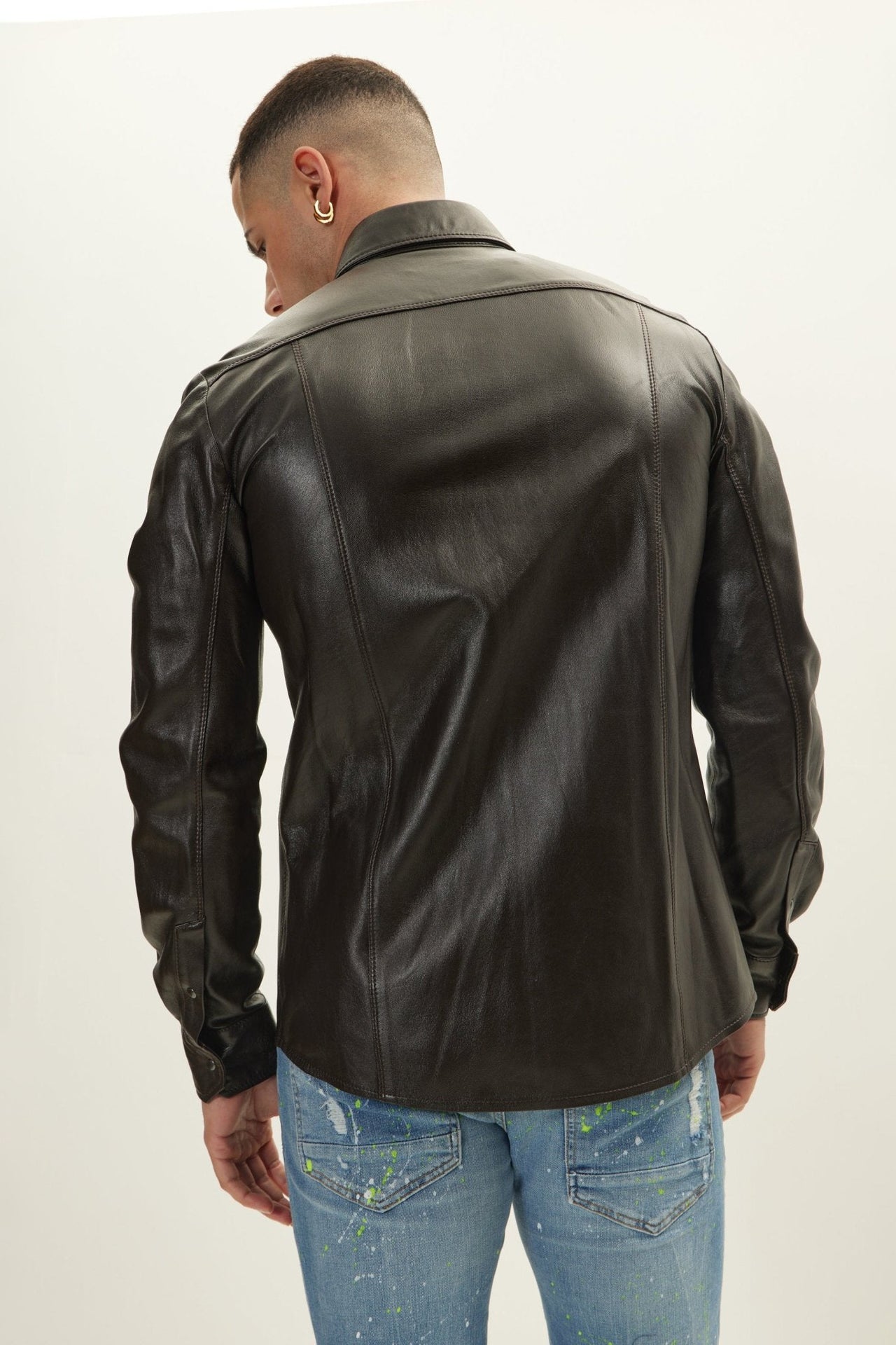Leather Shirt Dark Grey Premium - Image 2