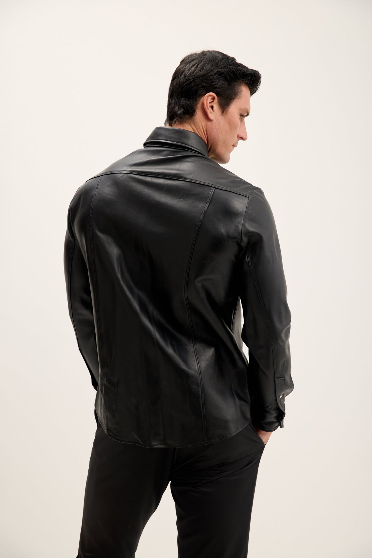 Leather Shirt Black Premium - Image 3