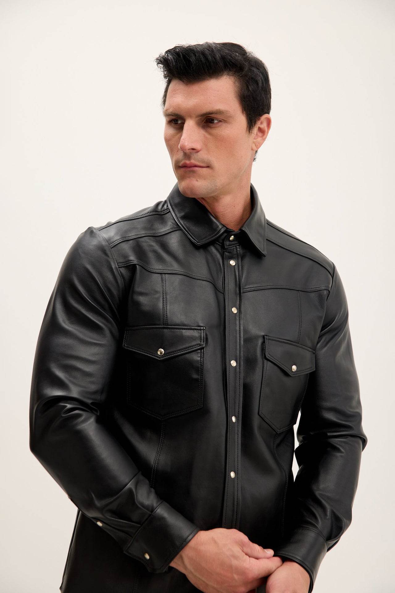 Leather Shirt Black Premium - Image 2