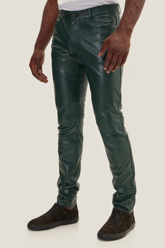 Leather Pants Dark Green Premium Classic