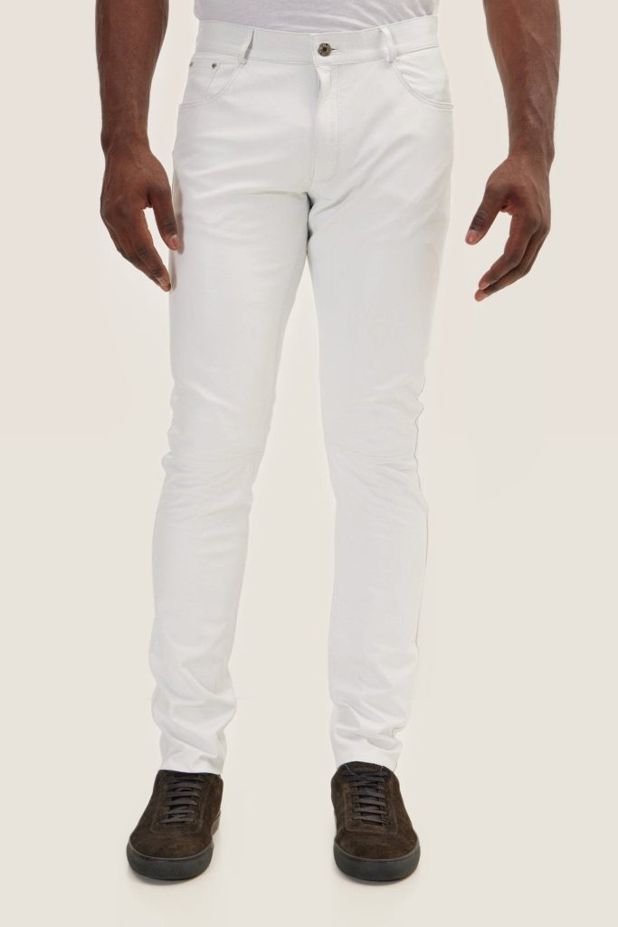 Leather Pants White Premium Classic
