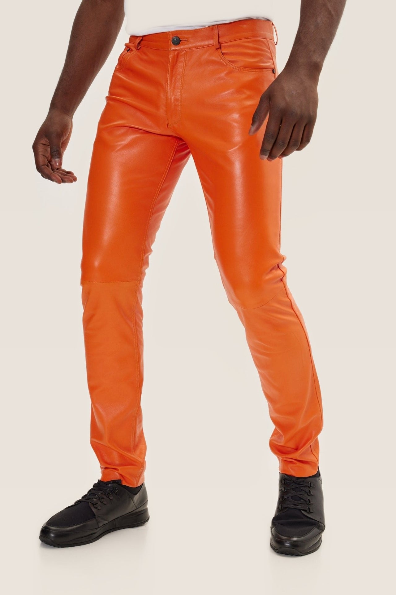 Leather Pants — Orange — Premium - Image 2