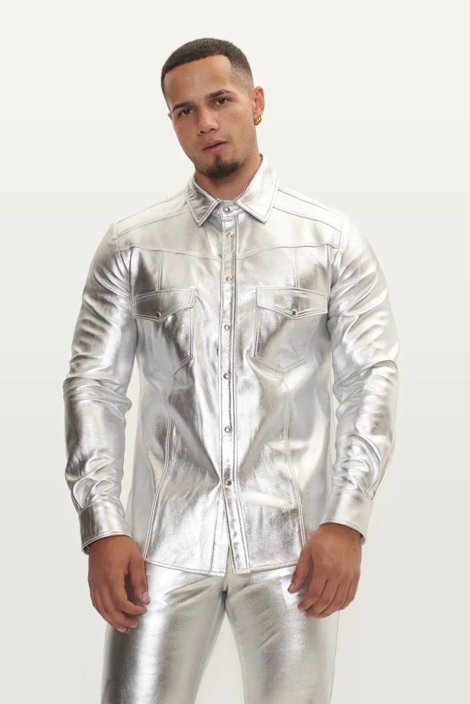 Leather Shirt Silver Premium
