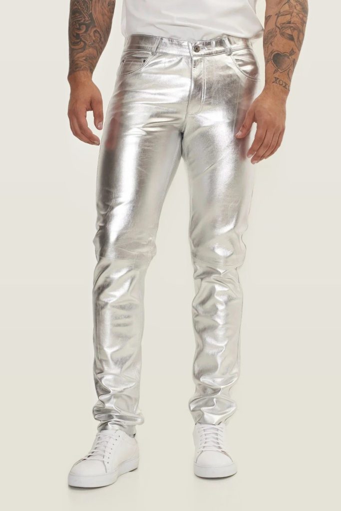 Leather Pants — Silver — Premium
