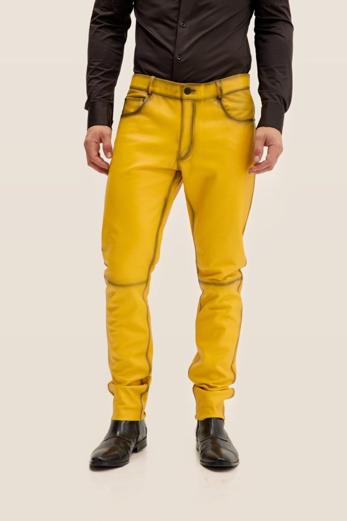 Leather Pants — Mustard — Premium