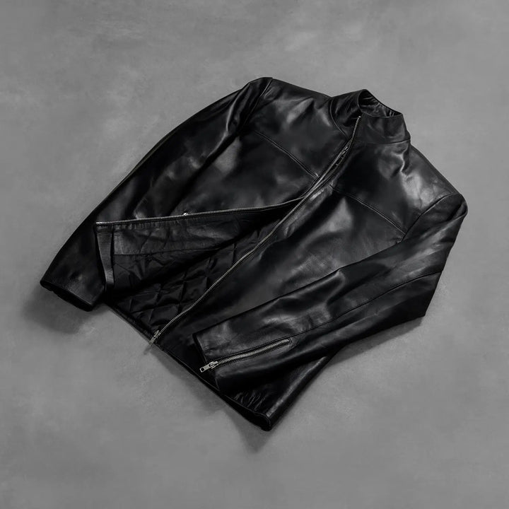 Motorbike Leather Jacket ADORNICA BLACK - Image 8