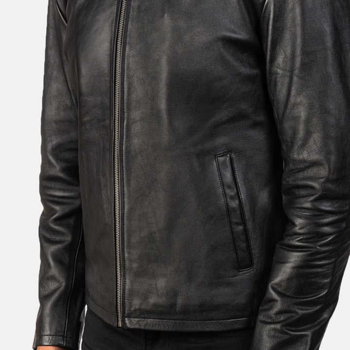 Motorbike Leather Jacket ALEX BLACK - Image 6