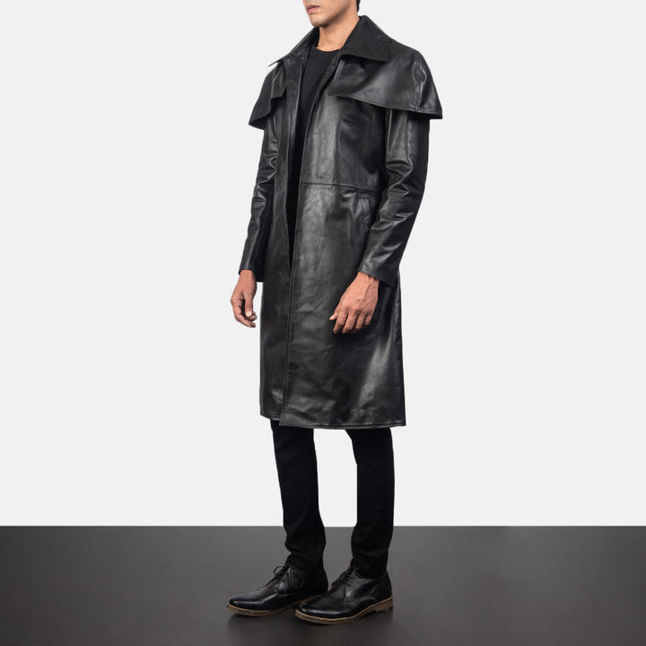 Leather Coat Eclipse Mantle Cape Trench - Image 2