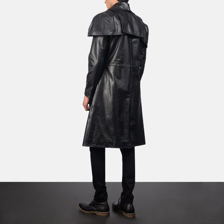 Leather Coat Eclipse Mantle Cape Trench - Image 3