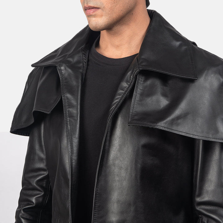 Leather Coat Eclipse Mantle Cape Trench - Image 4