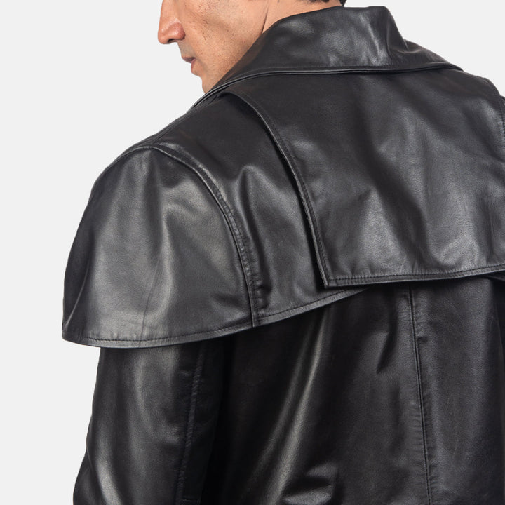 Leather Coat Eclipse Mantle Cape Trench - Image 6