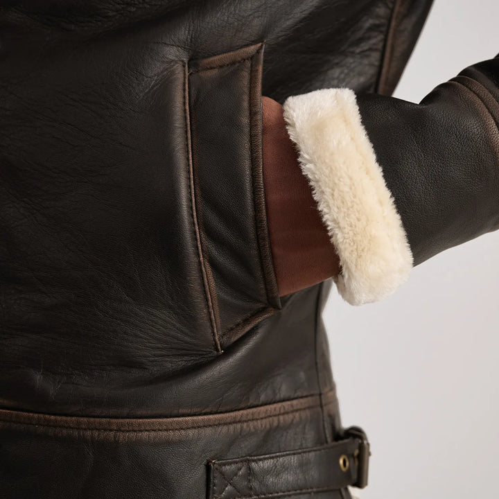 Leather Bomber Jacket The Arctic Flight - Image 6