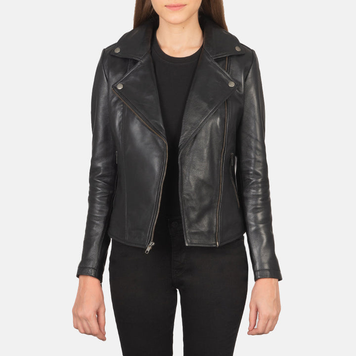 Motorbike Leather Jacket Classic Black | Premium - Image 2