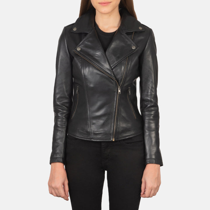 Motorbike Leather Jacket Classic Black | Premium