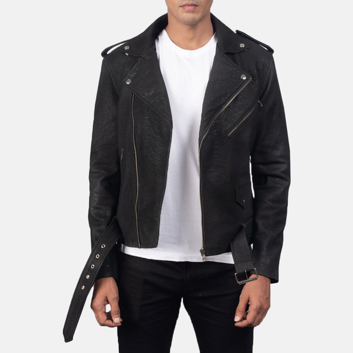 Motobike Leather Jacket Onyx Vanguard