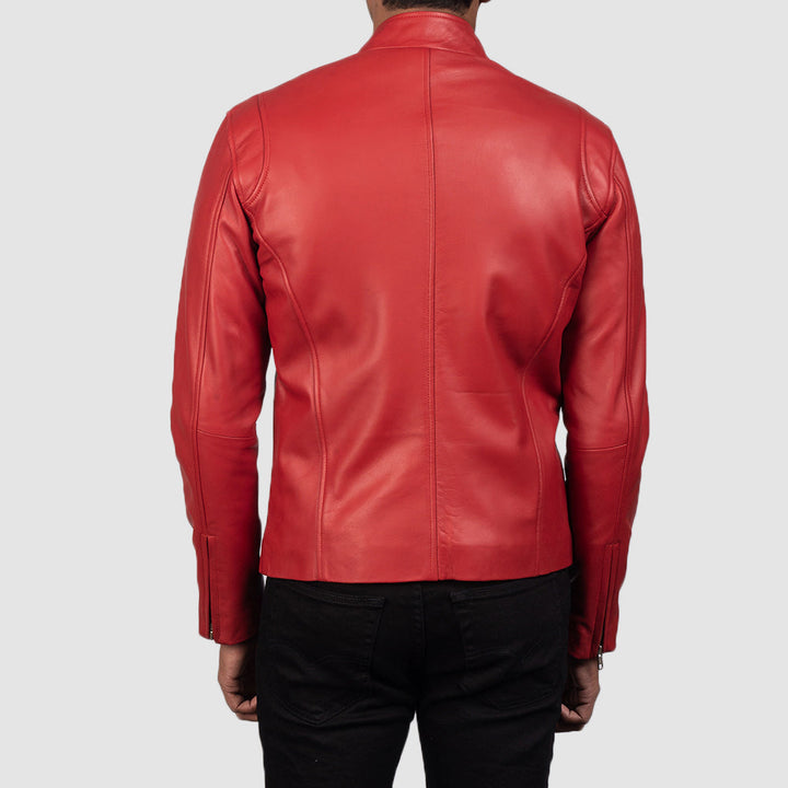 Motorbike Jacket Crimson Velocity Band-Collar R - Image 7