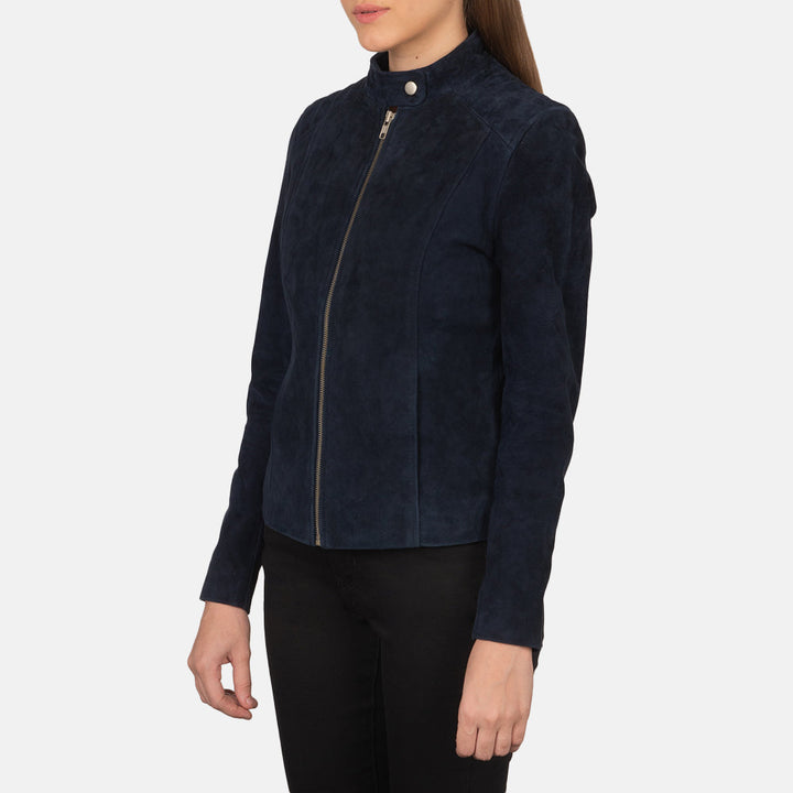 Suede Jacket Navy Blue Minimal | Premium - Image 3