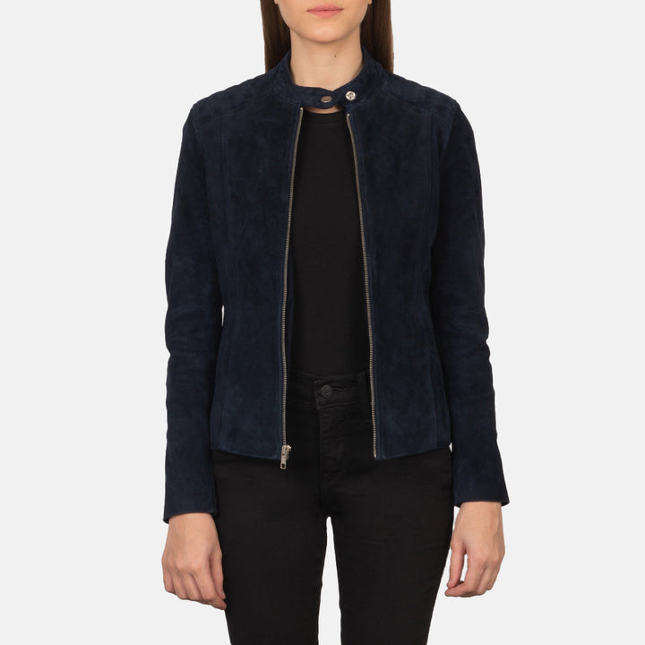 Suede Jacket Navy Blue Minimal | Premium - Image 2