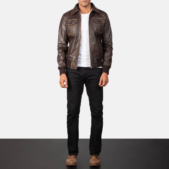 Leather Bomber Jacket The Vintage Patrol - Image 4