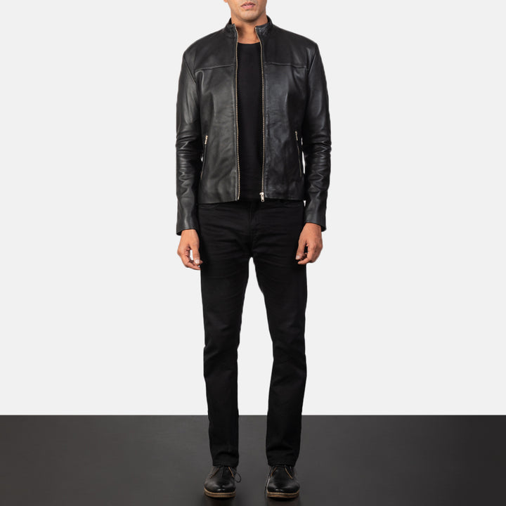 Motorbike Leather Jacket ADORNICA BLACK - Image 5