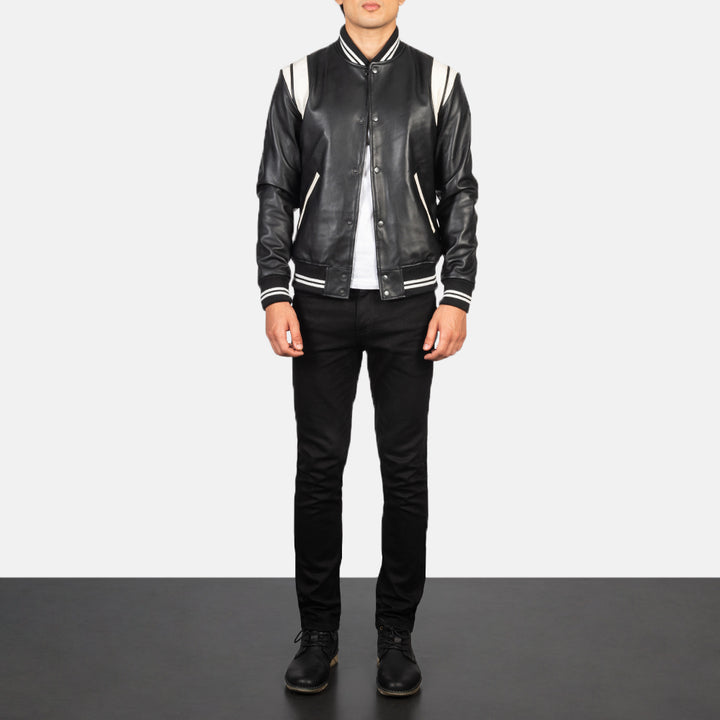 Leather Bomber Jacket Classic Fit - Image 4