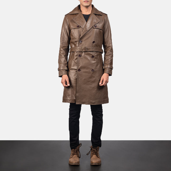 Leather Coat Smoked Mink Commander