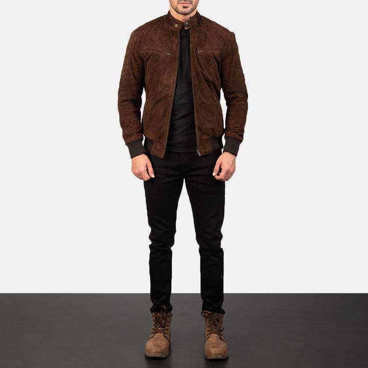Suede Jacket Classic Stand Collar - Image 4