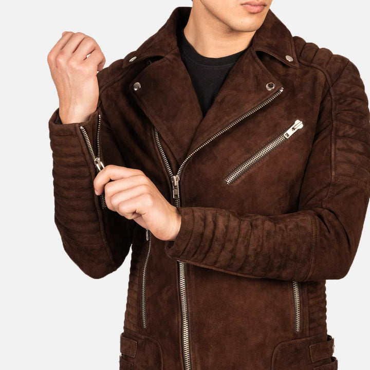 Suede Jacket Quilted Biker - Image 6