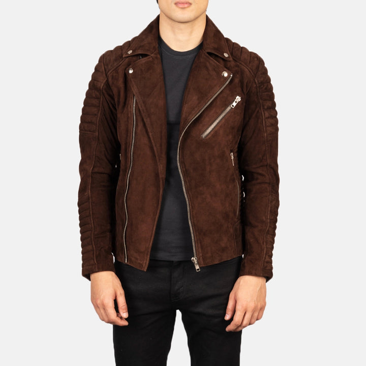 Suede Jacket Quilted Biker