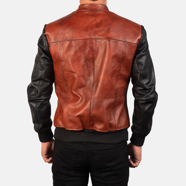 Leather Bomber Jacket Two-Tone - Image 5