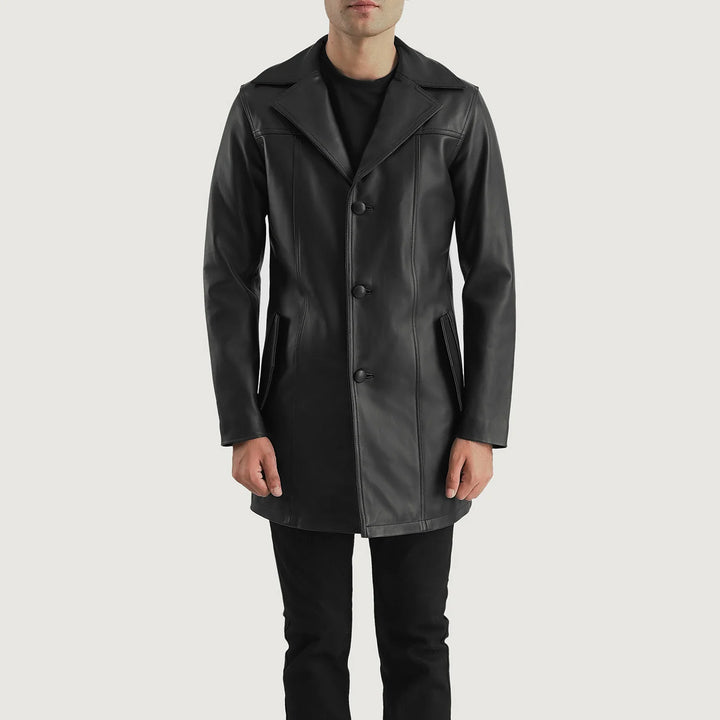 Leather Coat Obsidian Vesper Car Coat