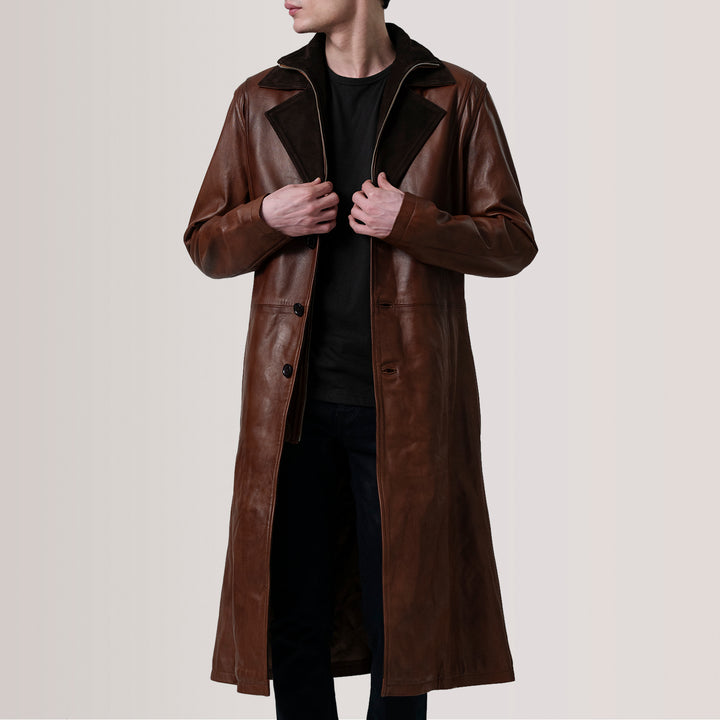 Leather Coat Cathedral Espresso Duster - Image 5