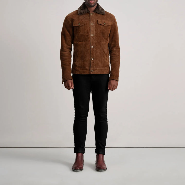 Suede Jacket Sherpa Trucker - Image 4