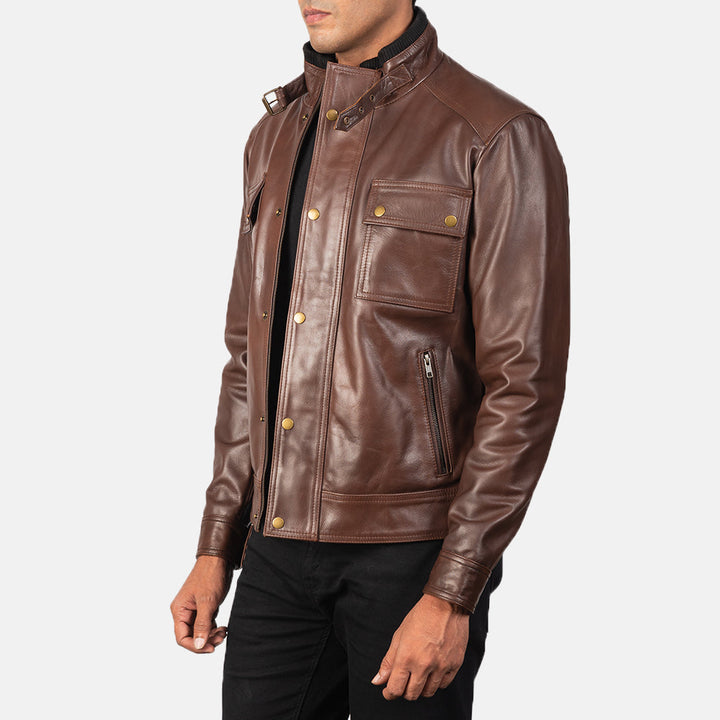 Motorbike Leather Jacket Espresso Expedition Field Cruiser - Image 4