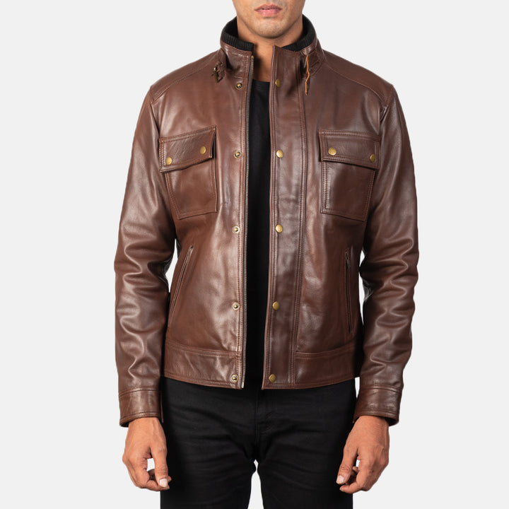 Motorbike Leather Jacket Espresso Expedition Field Cruiser - Image 5