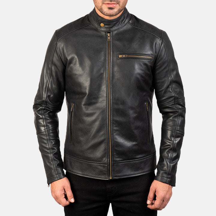 Motorbike Leather Jacket DEAN BLACK