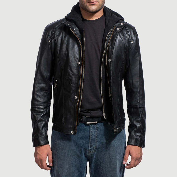 Leather Bomber Jacket The Layered Shadow