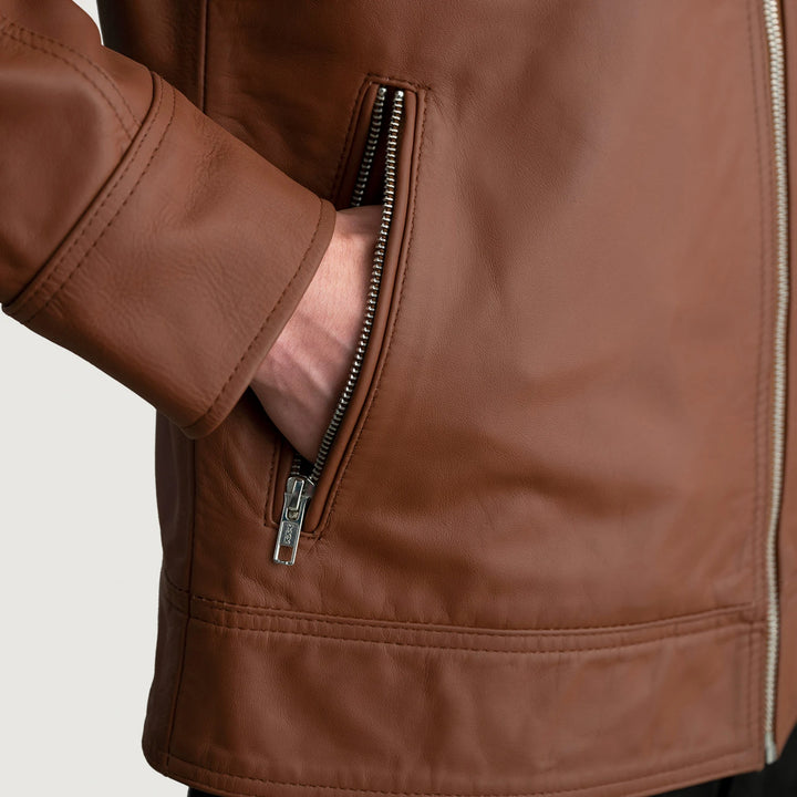 Motorbike Leather Jacket Terravon Brune - Image 7