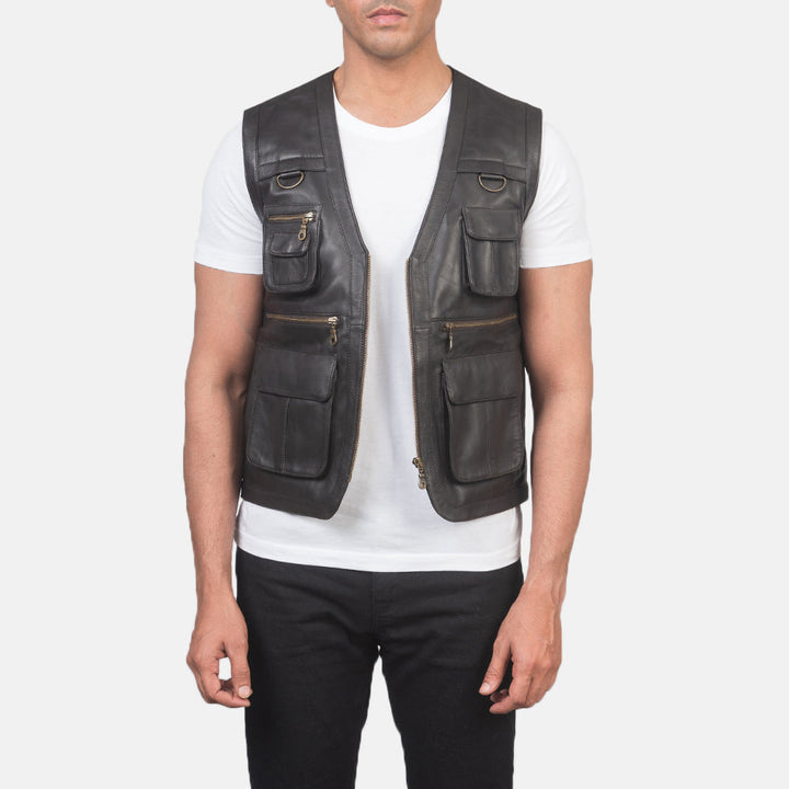 Leather Vest Ironwood Tactical Cargo Cut - Image 2