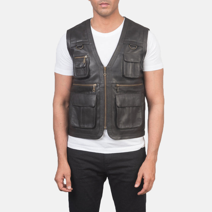 Leather Vest Ironwood Tactical Cargo Cut