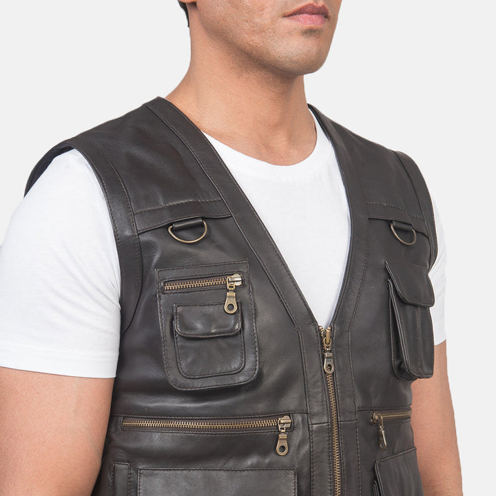 Leather Vest Ironwood Tactical Cargo Cut - Image 6