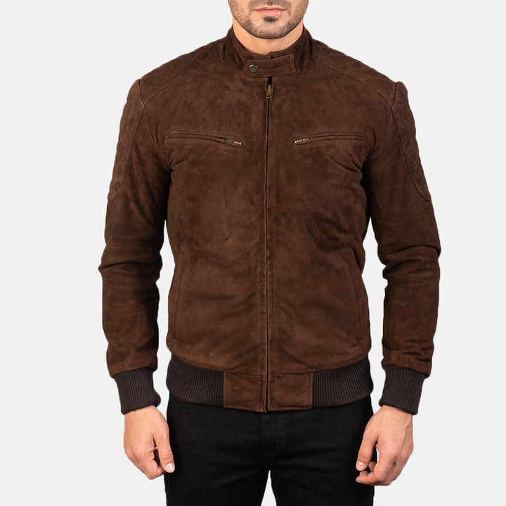 Suede Jacket Classic Stand Collar - Image 2