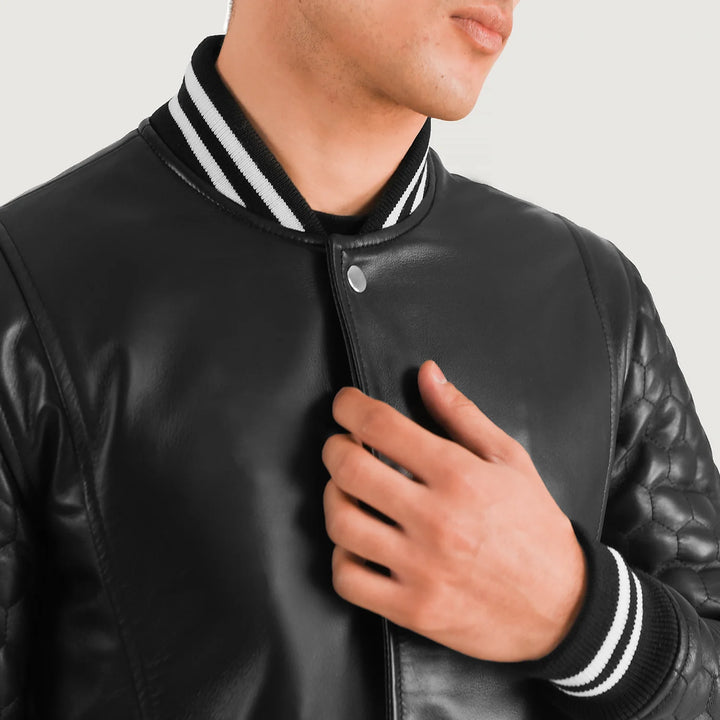 Leather Coat Varsity Duster Hybrid - Image 6