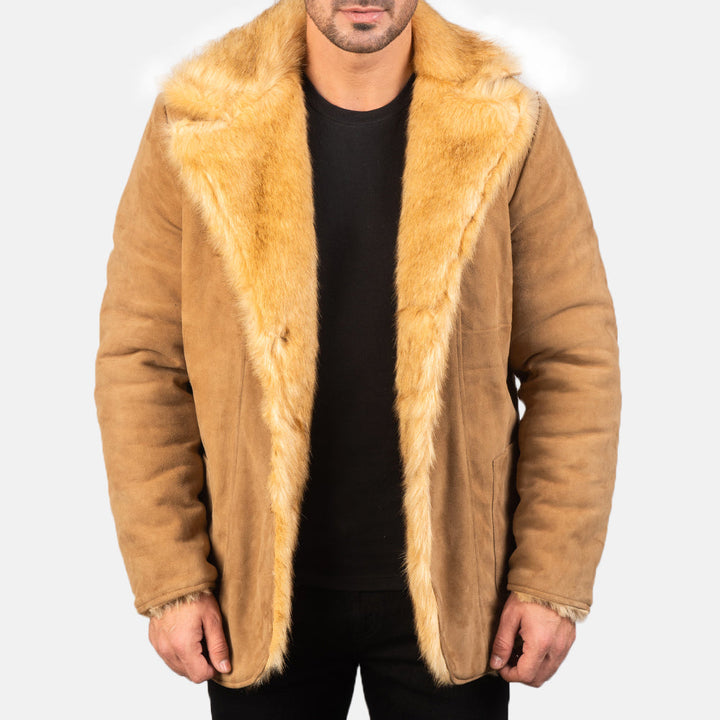 Suede Jacket Shearling Peacoat - Image 3