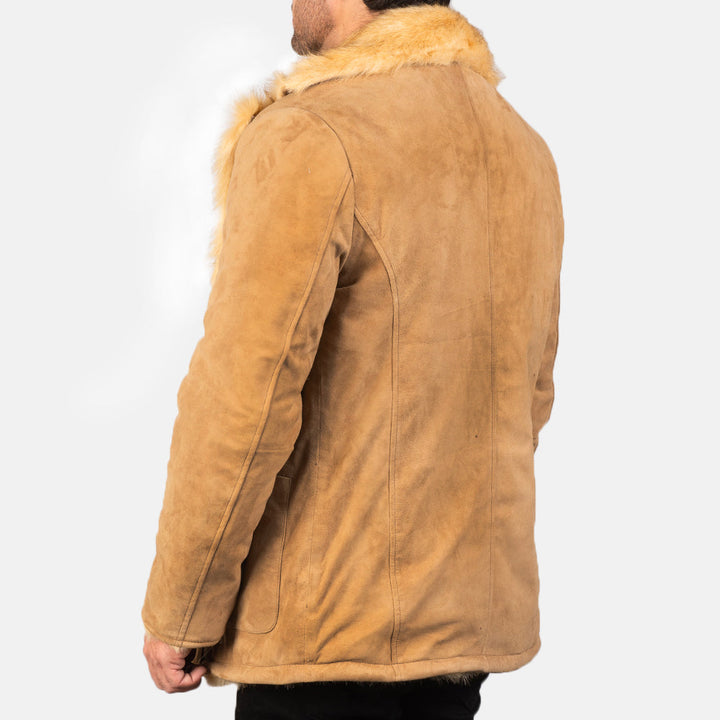 Suede Jacket Shearling Peacoat - Image 6