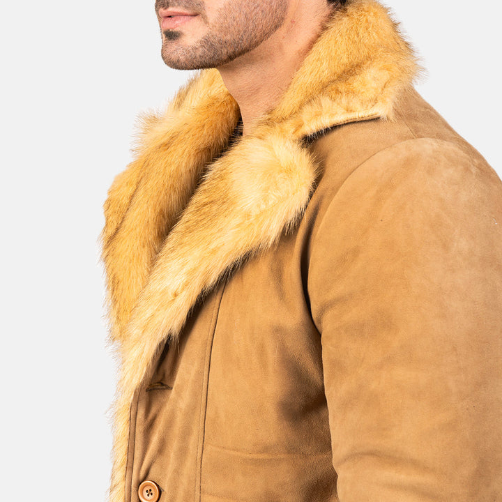 Suede Jacket Shearling Peacoat - Image 4