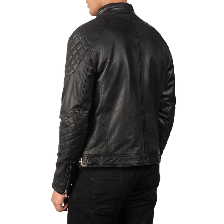 Motorbike Leather Jacket GATSBY BLACK - Image 6