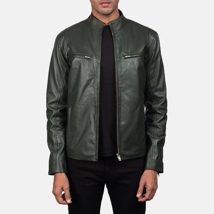 Motobike Leather Jacket Verdant Phantom - Image 3